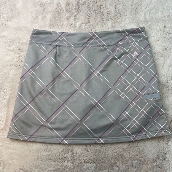 Adidas ClimaCool Skort Skirt Womens Medium Gray ALine Pull On Tennis Golf Active - Picture 8 of 9